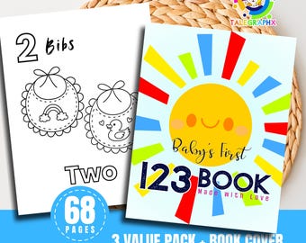 Numbers 1-20 Baby Coloring Book Guest Book, Baby First 123 Worksheet, Toddler Color Pages Print Out Sunday School