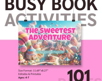 Sweet Candy Themed: Toddler Busy Book Preschool Learning Binder, Quiet Book Activity, Montessori Printable