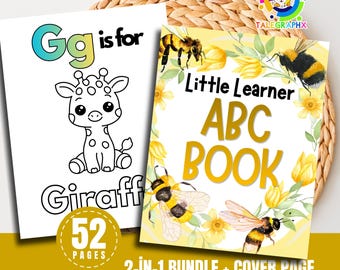 Best Seller Baby Shower Coloring Activity, Baby First ABC Book, Bee Themed Gifts, Little Learning Books PDF