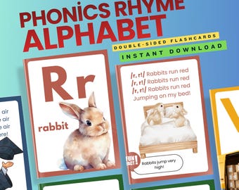 Phonics Alphabet Flashcards A-Z for Kids: Toddler ABC Printable Flash Cards with Fun Facts