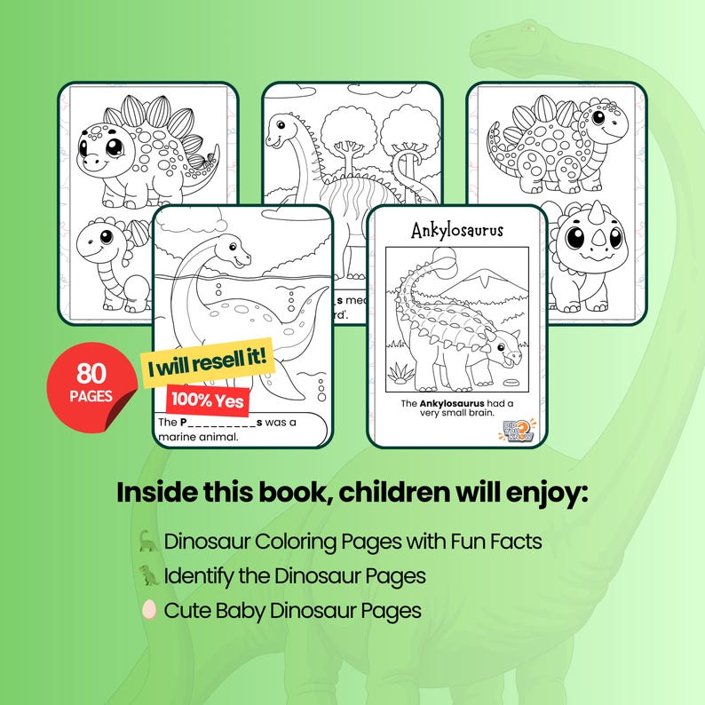 Dinosaur Coloring Pages for Kids | Fun Facts & Dinosaur Names PDF ...