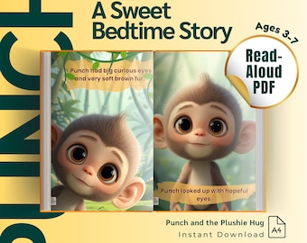 Kids ebook, Kids Storybook PDF, Bedtime Story for Ages 3-7, Punch and the Plushie Hug