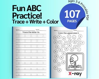 Little Learners Alphabet Tracing Worksheets, Early Learning Coloring Pages, ABC Tracing Book, Handwriting Practice