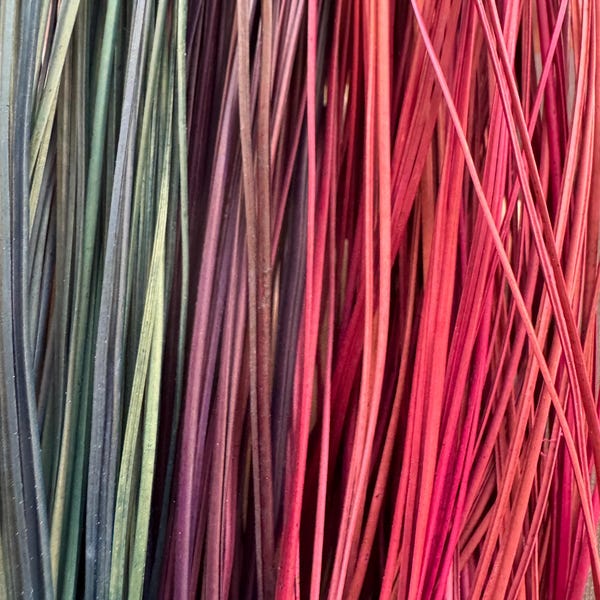 Jewel Tones Dyed Pine Needles • Long Leaf Pine Needle Basket Supplies • Glycerin Treated • Purple Turquoise Pink Mix • Basketry Crafts • 4oz