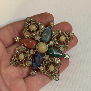 Vintage Sarah Coventry Galaxy Brooch Pin with Aurora Borealis Rhinestones 1962