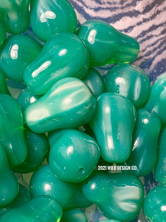 Perles de citron Perles de fruits de citron vert en verre tchèque