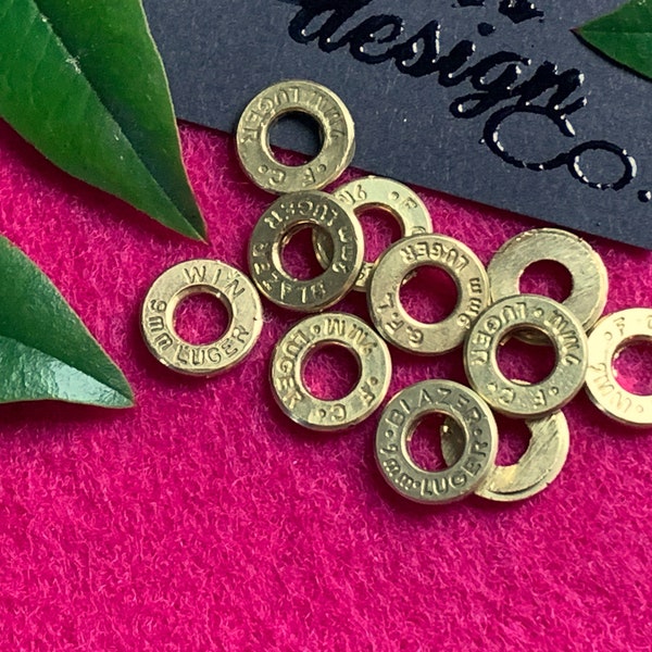 9mm brass bullet slices cut bullet ends for jewelry making and crafts deprimed 40pc