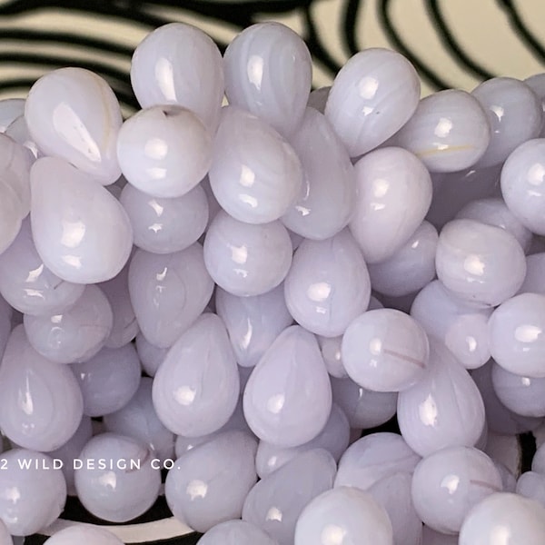 Purple drop beads 9mm x 6mm czech glass Droplet beads 25pc purple drop beads lavender drop beads