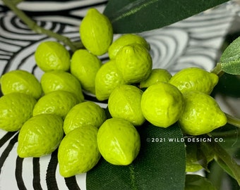 Glass lime beads Czech Glass limes 10pc glass fruit beads Avocado green lime beads