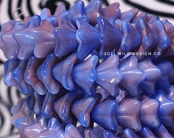 Perline Di Fiori Viola Da 14 Mm, Perline Di Fiori Di Vetro Rosa, Viola E Blu, 10 Pezzi Di Perline Di Fiori Di Ciliegio - Italia - Foto 2