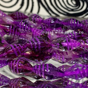 10 cuentas de concha morada con lavado violeta, cuentas de concha de cristal checo.