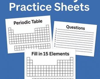 Chemistry Worksheet Pack | Blank Periodic Table + Practice Questions | Student Printable