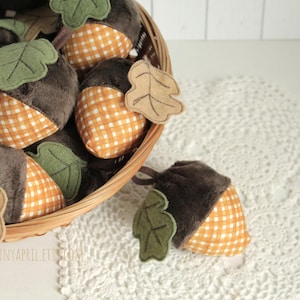 Acorn Bowl Fillers Fabric Acorns Autumn Decor Fall Hanging Accents Handmade #13