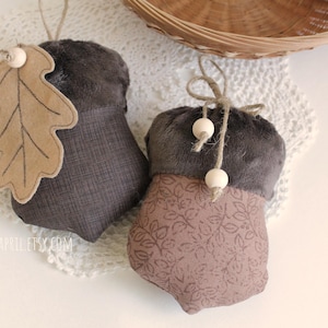 Fabric Acorns Bowl Fillers Set of 2 Autumn Decor Fall Hanging Accents Handmade #4