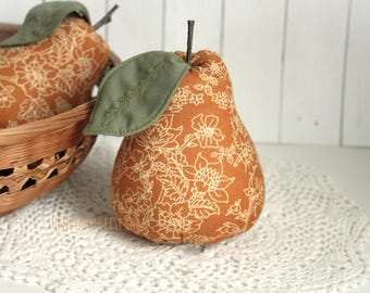 Pear Bowl Filler Fall Pear Stuffed Fruit Farmhouse Decor Handmade