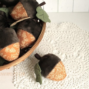 Acorn Bowl Fillers Fabric Acorns Autumn Decor Fall Hanging Accents Handmade #12