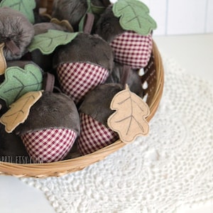 Acorn Bowl Fillers Fabric Acorns Autumn Decor Fall Hanging Accents Handmade #10