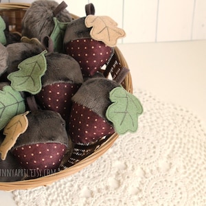 Acorn Bowl Fillers Fabric Acorns Autumn Decor Fall Hanging Accents Handmade #11