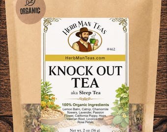 SLEEPING TEA Premium Artisan Organic Sleep Tea for Rest and Relaxation with Valerian, Chamomile, Lemon Balm By Master Herbalist Khabir