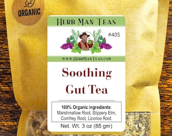 TÉ CALMANTE PARA EL SÍNDROME INTESTINO / Té de hierbas orgánico para el bienestar estomacal / Elaborado por el maestro herbolario Khabir