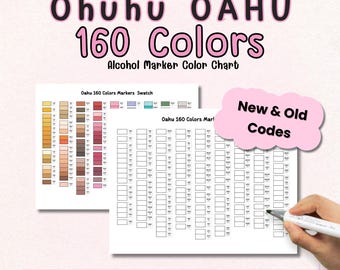 Tabla de muestras de color Ohuhu OAHU 160 imprimible / Ohuhu / Tamaños A4 y Carta / Rastreador de colores organizado