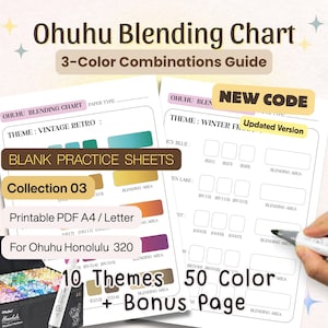 Ohuhu Swatch Card | 50 Color Combos Blending Chart (Digital Download)