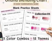 Ohuhu Alcohol Marker Blending Chart | 3-Color Combinations Guide (PDF Download)