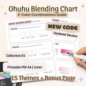 Ohuhu Alcohol Marker Blending Chart | 3-Color Combinations Guide (PDF Download)