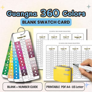 Guangna 360  Marker Swatch Card | Blank Color Tracker (Digital Download)