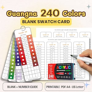 Guangna 240-markering kleurstalenkaart | Afdrukbare A4/Letter (pdf-download)