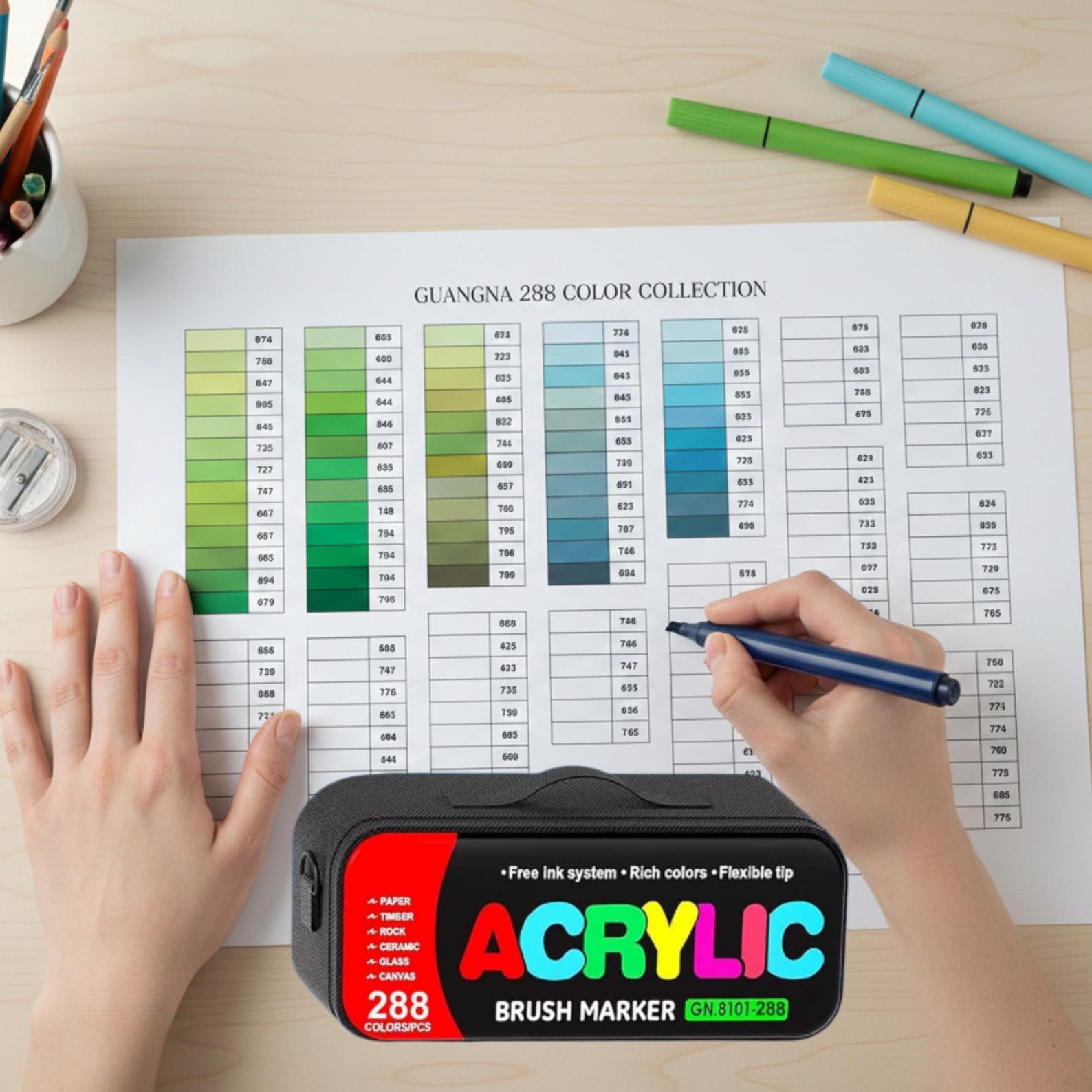 Guangna 288 Color Swatch Chart, A4 & Letter Size (digital Download ...