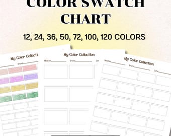 Printable Color Swatch Chart | Art Supply Organizer (Digital Download)