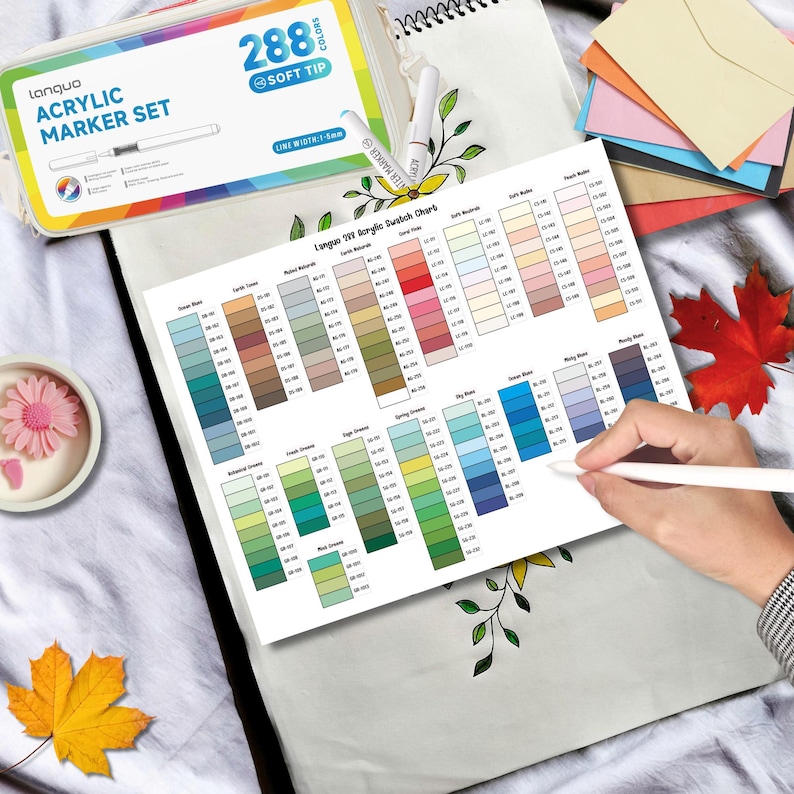 Languo 288 Swatch Chart Printable, A4 Letter PDF, Marker Reference ...