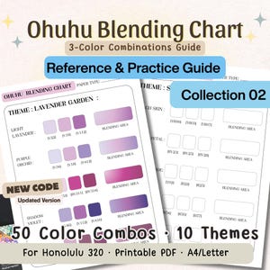 Tabela mieszania kolorów Ohuhu Honolulu 320 | 50 kombinacji kolorów (pobranie cyfrowe)