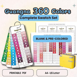 Tarjeta de muestra de marcador Guangna 360 / Rastreador en blanco, precoloreado (descarga digital)