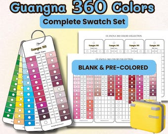 Tarjeta de muestra de marcador Guangna 360 / Rastreador en blanco, precoloreado (descarga digital)