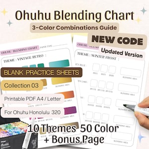 Ohuhu Swatch Card | 50 Color Combos Blending Chart (Digital Download)