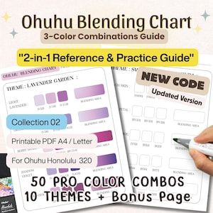 Ohuhu Honolulu 320 Blending Chart | 50 Color Combos (Digital Download)