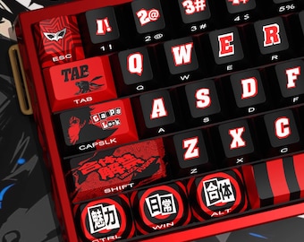 122 Pcs P3 Amamiya Ren Design Keycap Set, OEM Profile, Artisan Keycap For Cherry MX Gateron Kailh Razer Switch, Japanese Anime Keycaps