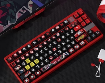 122 Pcs P3 Yoshizawa Kasumi Design Keycap Set, OEM Profile, Artisan Keycap For Cherry MX Gateron Kailh Razer Switch, Japanese Anime Keycaps