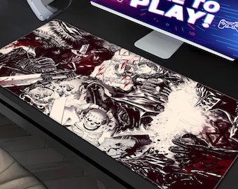 Berserk Gaming Mouse Pad XXL, Guts and Griffith Anime Desk Pad Large, Manga Battle Desk Mat Long, Vintage, Epic Anime Computer Keyboard Mat