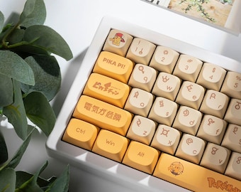 129 pcs Kawaii Keycap Set, MA Profile, Artisan Keycaps For Cherry MX Gateron Kailh Razer Switch, Gaming Accessory, Anime gift
