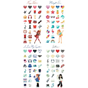Music Themed Clear Sticker Sheets (Fancy That, Midnight Sun, I Love My Computer, Galleria)