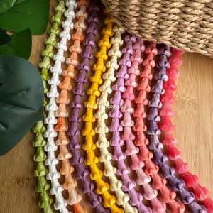 Hawaiian Puakenikeni Flower Beads, Resin & Coral Powder Colorful Puakenikeni Beads, Garland / Purse Lei / Car Lei Making, HK6 image 1