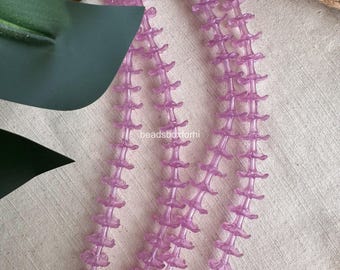 Transparent Purple Puakenikeni Beads, 13x15 mm Hawaiian Small Puakenikeni Beads, Resin Purple Puakenikeni Beads, HK60