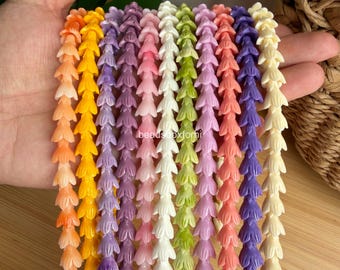 12x10 mm Hawaiian Pakalana Flower Beads, Resin & Coral Powder Colorful Pakalana Beads, Hawaii Lei Beads, Purse Lei / Car Lei Making, HK5