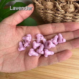 Hawaiian Puakenikeni Flower Beads, Resin & Coral Powder Colorful Puakenikeni Beads, Garland / Purse Lei / Car Lei Making, HK6 (New) Lavender