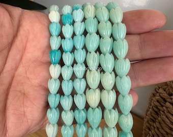 Variegated Aqua Blue Pikake Beads, Resin & Coral Powder Aqua Blue Pikake Beads, Variegated Aqua Blue Jasmine Beads, HK15