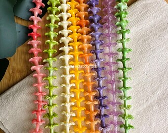 Small Puakenikeni Beads, 13x15 mm Hawaiian Small Puakenikeni Beads, Resin  & Coral Powder Puakenikeni Beads, HK49