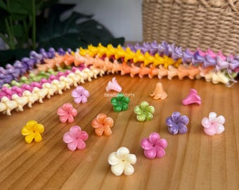Hawaiian Plumeria Beads, Resin & Coral Powder Colorful Plumeria Beads, Hawaiian Keychain/ Purse Lei Making, HK31